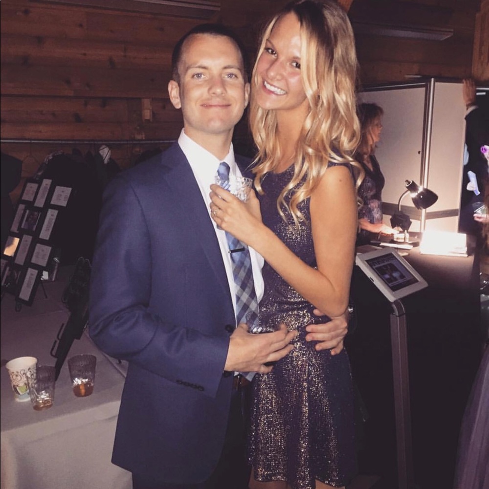 AidenY Navy and Bronze Dress